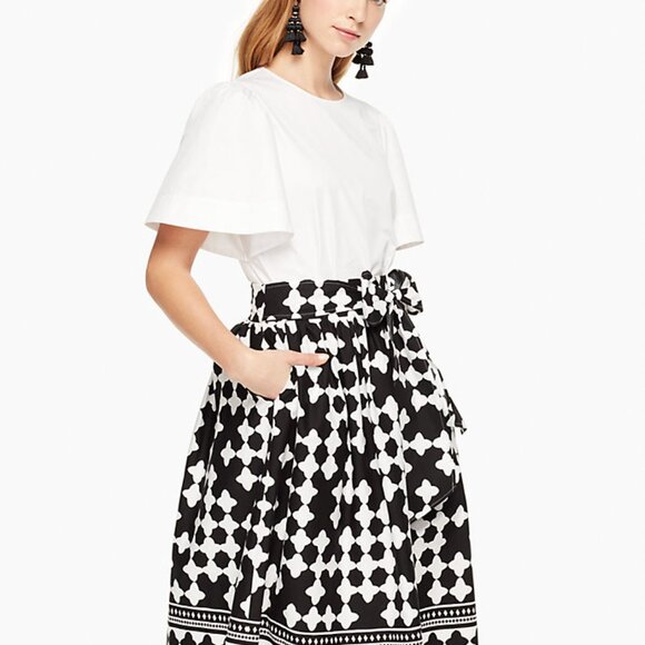 Kate Spade Lantern Poplin Midi Skirt (size 00) - Picture 1 of 2